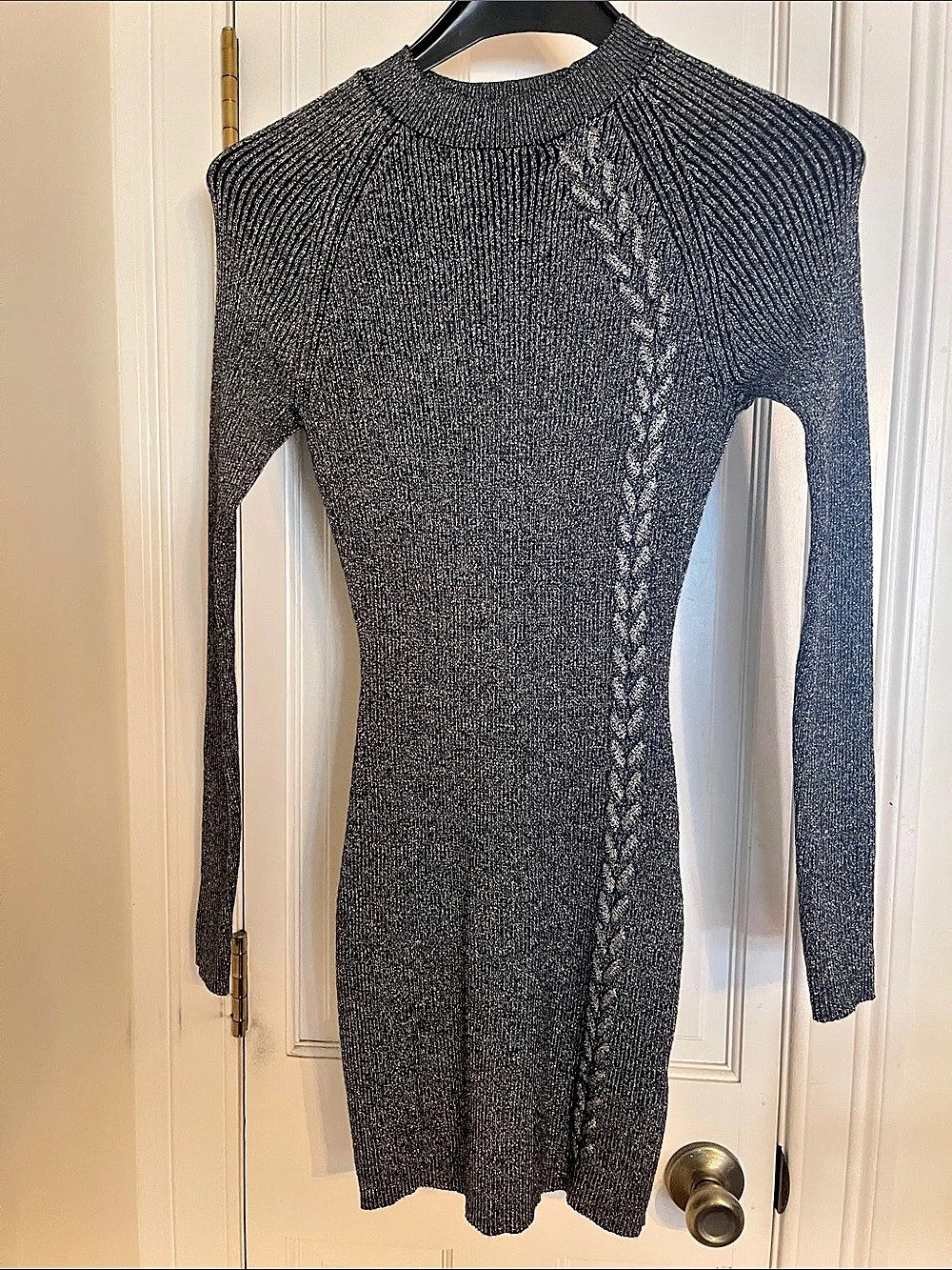 BCX Dress Metallic Knit Mini Size Medium Like New